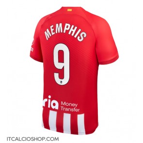 Atletico Madrid Memphis Depay #9 Prima Maglia 2023-24 Manica Corta
